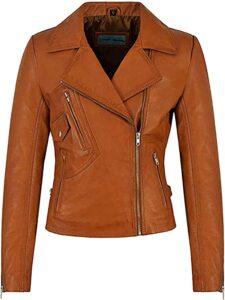 Women Brando Style Real Leather Jacket