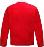 Men's & Women's Christmas Style Scarlet Cotton Denim Jacket - Image 2