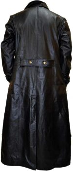 WW2 Men's General Long Black German Naval Leather Coat US Air Force Pilot - Image 2