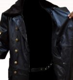 WW2 Men's General Long Black German Naval Leather Coat US Air Force Pilot - Image 3