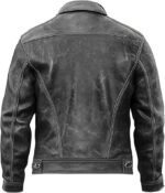 Genuine Leather Vintage Western American Style - Distressed Trucker Jacket for Men's - Image 2