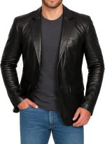 Men's Leather Blazer Coat - Lambskin Leather Blazer Men Casual Leather Sport Coats